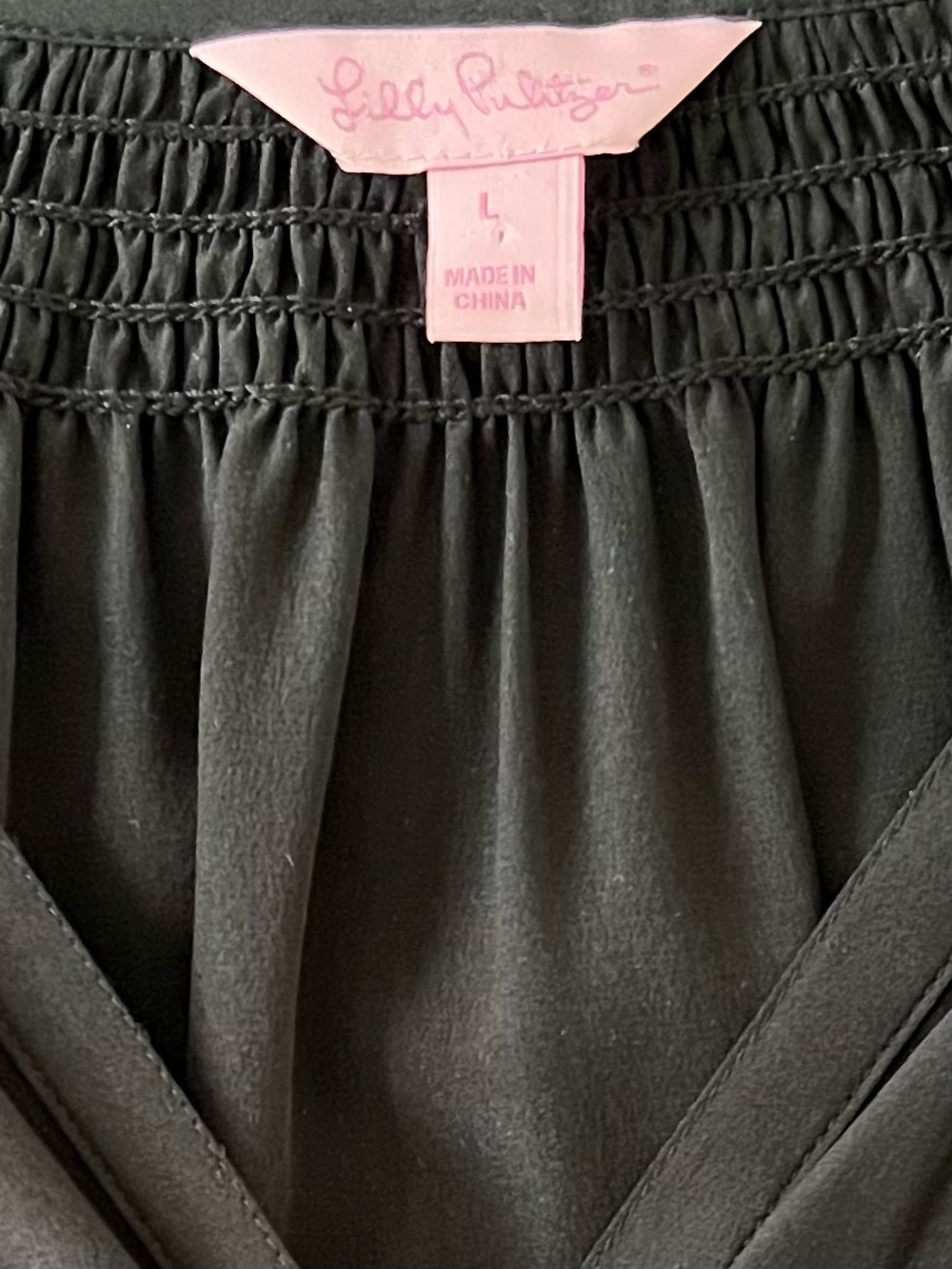 Lilly Pulitzer Elsa Silk Top Black Classic Preppy Timeless Quiet Luxury - Picture 6 of 9